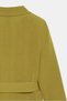 Oil Green Women's Single Button Woven Double Breasted Blazer Jacket - Belted - 6