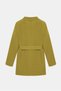 Oil Green Women's Single Button Woven Double Breasted Blazer Jacket - Belted - 5
