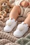 Baby White Rabbit Ears Pompom Velcro Soft Sole Booties First Step Shoes (4-12 Months / 18-19 Size) - L-382 - 4