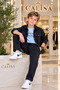Boy's 3-Piece Pique Set Jacket T-Shirt Cargo Pants Stylish Sports Combination - 3