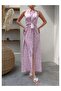 Floral Waist Tie Slit Dress - 3
