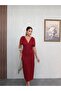 V-Neck Shoulder Buckle Detailed Midi Dress - 4
