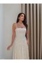 Strappy Floral Embroidered Tulle Detail Dress - 6