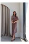 Draped Cowl Neck Asymmetric Dress - 4