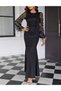 Rochie lunga, Negru - 4