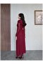 Neck and Waist Ruched Chiffon Long Dress - 4