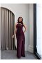Asymmetrical Collar Draped Maxi Dress - 4