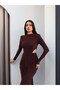 Waist-Shaped Padded Long-Sleeved Dress - 2