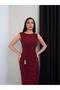 Buckle Detail Draped Sleeveless Long Dress - 4
