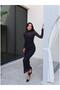 Lined Lace Detail Mock Neck Dress - 3