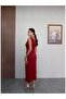 V-Neck Shoulder Buckle Detailed Midi Dress - 5