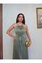 Khaki Tie-Detail Waist Slit Dress - 6