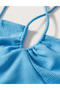 Rochie scurta, albastru - 3