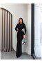 Waist-Shaped Padded Long-Sleeved Dress - 4