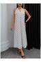 Polka Dot Tie-Neck Flared Dress - 3