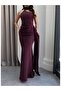 Asymmetrical Collar Draped Maxi Dress - 3