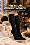 Original Women's 6 Pairs of Premium Cotton Below-Knee Socks, Non-See-Through, Opaque, Non-Rubberized, Non-Pressing, Non-Marking, Breathable, Skin-Friendly, Soft Textured, All-Day Comfort, Luxury Women's Socks |   6-Pack - Black - 8