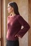 Women's Crew Neck Lace Wide Sleeve Soft Beard Sweater - 5