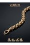 316L Steel Women's Bracelet with Zircon Stone Geometric Thick Ring Design - 7