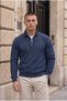 Lars Brioche Knit Half-Zip Men's Sweatshirt - Prussian Blue