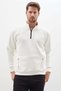 3 Thread Half-Zip Stand Collar Kangaroo Pocket Sweatshirt - 2