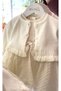 Embroidery Detailed Stoned Long Sleeve Tutu Dress with Ribbon Detail on the Front and Knitwear Cardigan Baby Girl Dress Set - 5