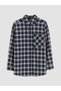 Blue Plaid Oversize Women's Lumberjack Shirt Tunic - 5