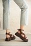 Women's Turam Thick-Soled Sandals - Brown - 3