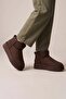 Stoned, Fur Lined, Thick Sole, Short Suede Boots - 3