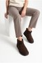 Classic Ultra Mini Platform Chestnut Mini Tan Suede Fur Lined Thin Sole Women's Boots - 3