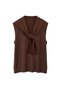Mila Knitted Shoulder Shawl with Tie Detail - Brown