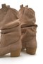 Women's Hector Bellows Detail Low Heel Cowboy Skin Suede - Tan - 5
