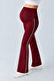 Modal Fabric Ribbed Spanish Leg High Waist Adjustable Belt Maternity Leggings - 2