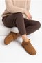Classic Ultra Mini Platform Chestnut Mini Tan Suede Fur Lined Thin Sole Women's Boots - 3