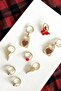 Red Dreams Butterfly and Heart Figured Hair Earrings Set 8 Pieces - 4