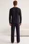 Black Embroidered Long Sleeve Plus Size Knitted Pajama Set7918 - 3