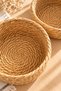 Natural Wicker Knitted 3-Piece Natural Striped Multi-Purpose Wicker Basket/Bathroom Organizer - 4