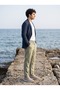 Men's Summer Comfortable Fit Loose Khaki Linen Trousers - 2
