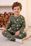 Cat Patterned Crew Neck Unisex Children's Pajama Set