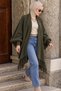 Liva Women's Tasseled Oversize Knitwear Poncho Khaki - 2