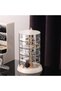 360 Degree Rotating 5-Layer Jewelry Box and Earring Holder with Lid - 3