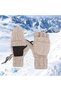 Unisex Outdoor Wool Blend Knitted Gloves,Warm Insulated Convertible Fingerless Mittens for Winter Sports - 7