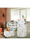 Waterproof Laundry Hamper and Storage Basket,Linen Cotton Clothes Organizer with Handles,Animal Print - 2