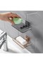 Black Wall Mounted Double Layer Soap Dish,Self-Draining No-Drilling Soap Holder for Bathroom and Kitchen - 5
