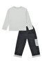 Boy's Set with Tiger Print 100% Cotton T-Shirt - Denim Cargo Pants (3-8 Years) - 5