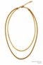 Double Row Layered Snake and Twirl Chain Gold 316L Stainless Steel Women's Necklace