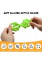 2 Pcs Silicone Baby Bottle Handles,Wide Neck Universal Fit Bottle Holders for Self Feeding,Green - 4