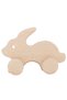 Zıpzıp Rabbit Unpainted Wooden Animal Figure, Solid Beech, 18 Months+ - 3