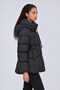Black stand collar goose down coat - 5