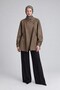 Asymmetrical Detailed Leather Jacket Dark Brown - 3